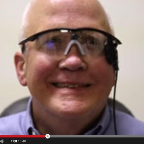 Image of video about a man wearing a vision stimulator